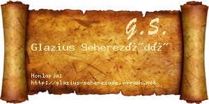 Glazius Seherezádé névjegykártya